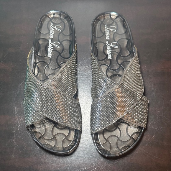 Lauren Lorraine Glittering Silver Jelly Sandals - Picture 4 of 7